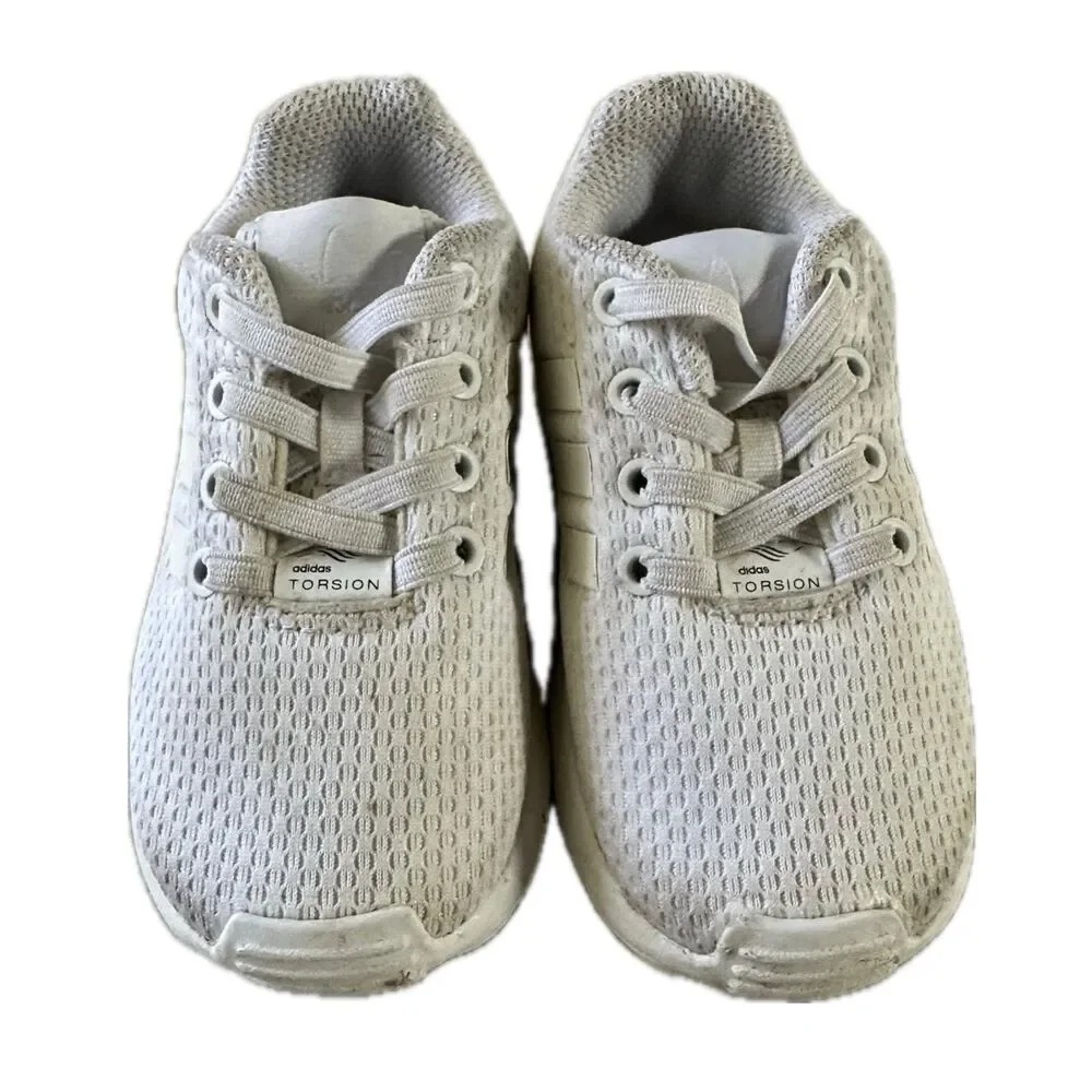 Adidas Toddler ZX Flux White Mesh Torsion Training Walker Sneakers Shoes 6K